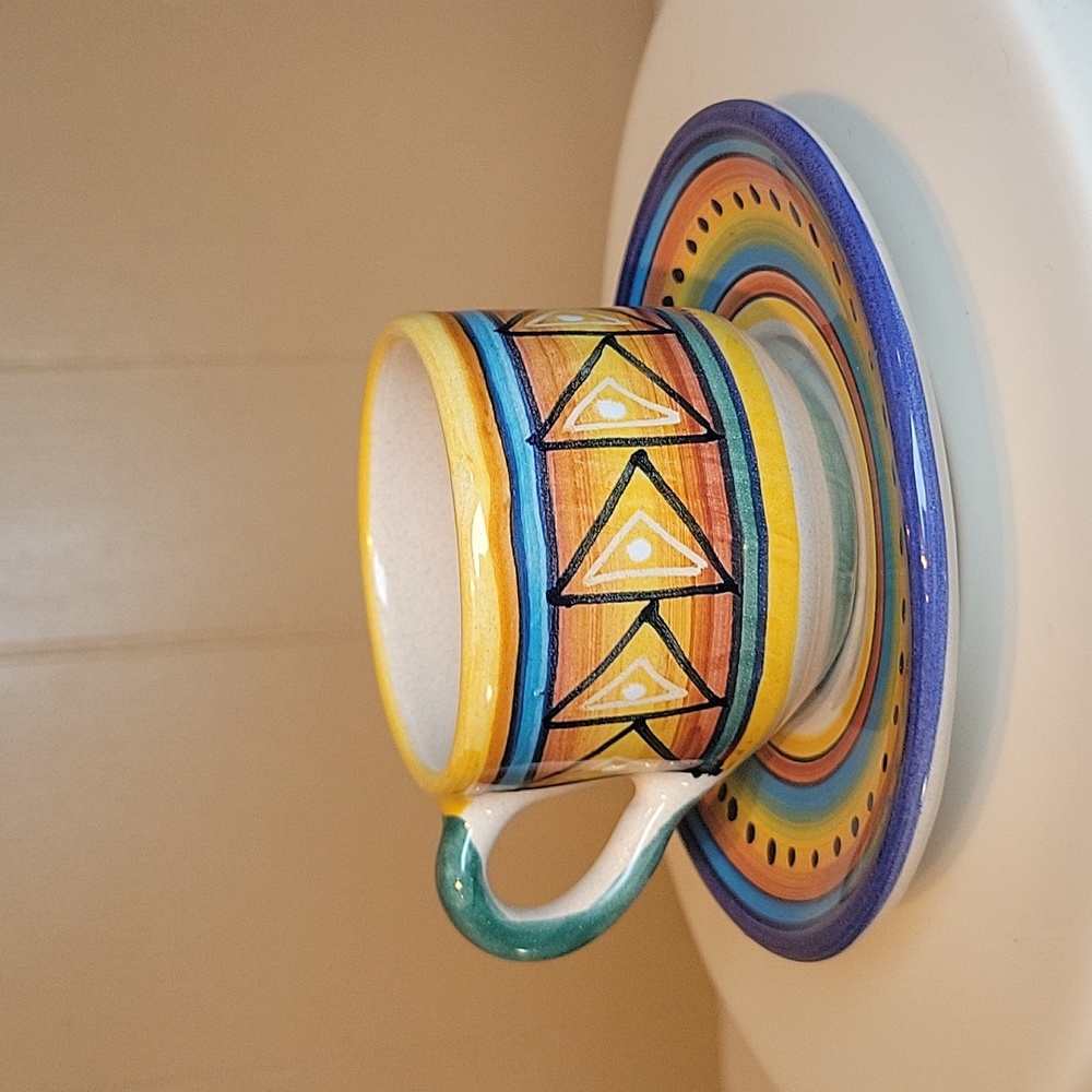 Derima Italian Handpainted Espresso Cup and Saucer